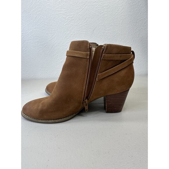 Vionic Ankle Boots Womens 7 Brown Upton Side Zip Almond Toe Casual Leather - Picture 5 of 10